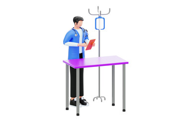 Doctor wrote a prescription 3D Character Illustration.