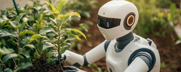 A robotic gardening assistant planting trees for large-scale reforestation