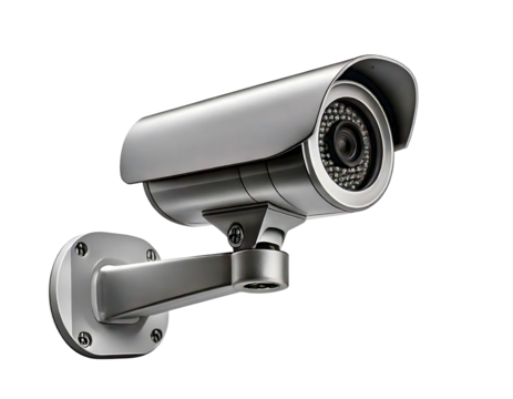 Modern Security Camera on Wall for Surveillance and Protection