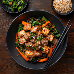 Fototapeta premium bulgogi tofu stir-fry