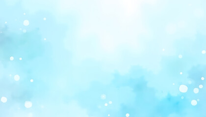 Obraz premium Serene Frosty Watercolor Background with Soft Blue, Aqua Tones, Snowflakes, and Winter Landscape Atmosphere