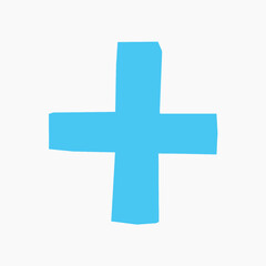 Plus sign, paper craft element vector