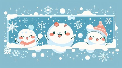 Adorable Kawaii Snowflake Illustration for Winter Designs