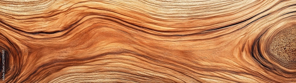 Aufkleber Enchanting Natural Wood Grain Texture with Mesmerizing Organic Patterns and Curves  Detailed Close up View of a Weathered Wooden Surface Showing Beautiful Flowing Lines Waves and Spirals  Rustic