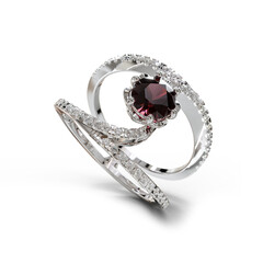 Elegant 3D render of a fashion ring with intricate details and a modern design. Perfect for jewelry promotions, e-commerce, and digital showcases. High-quality rendering with realistic textures