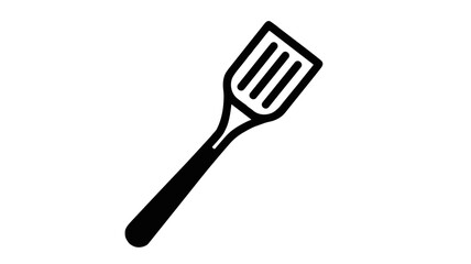 Silhouette of a spatula in black on white background for cooking concept