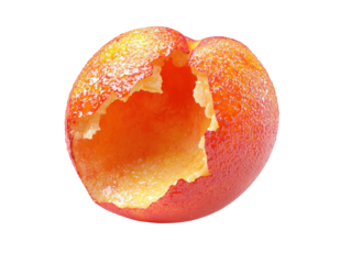 Realistic Peach with Bite Taken Out of It, Showcasing Juicy Interior and Vibrant Skin Colors