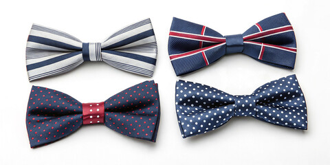 Charming Set of Stylish Bow Ties Isolated for Fashion and Formal Occasions