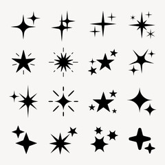 Various starburst shape illustration set vector. Set of black starburst shape illustration in various vector design illustrations. Black starburst shape vector collection.