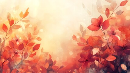 Beautiful floral design with warm autumn colors and bokeh effect