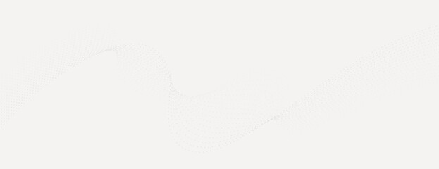 Minimalist white background, background with subtle dotted wave texture, background in soft white color, creating a clean, airy feel. Minimal abstract dotted wave, modern digital background vector