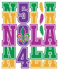 Mardi Gras Nola T-Shirt  Design 