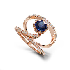 Elegant 3D render of a fashion ring with intricate details and a modern design. Perfect for jewelry promotions, e-commerce, and digital showcases. High-quality rendering with realistic textures
