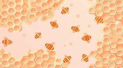 Seamless Vector Pattern of Color of the Year 2024 Peach Fu