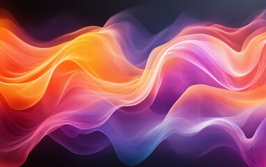 Obraz premium a mesmerizing abstract artwork featuring a swirling, colorful design reminiscent of smoke or waves. The piece showcases vibrant hues of orange, pink, and purple.