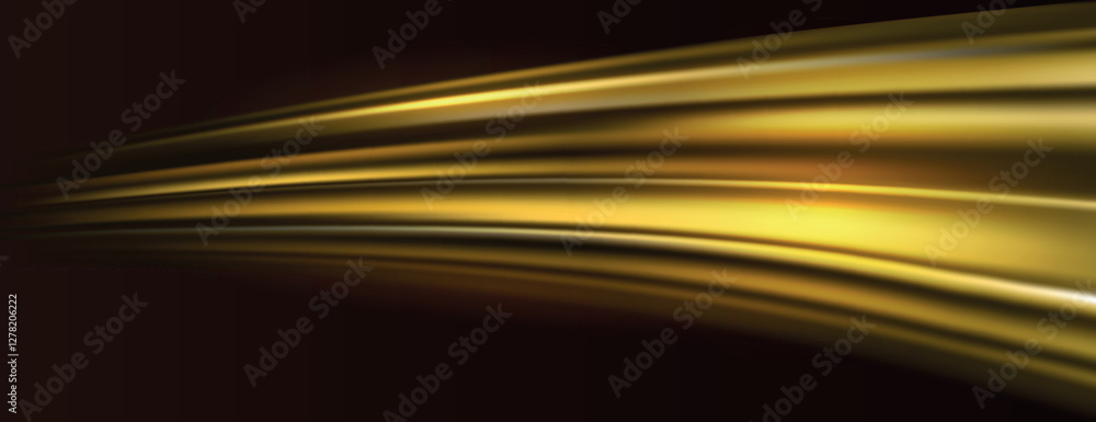 Poster a sleek, dark background with flowing golden lines. the background features a smooth, golden texture