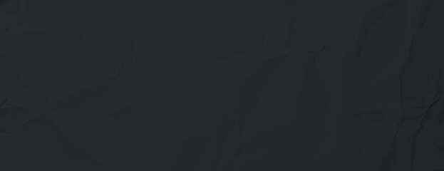 Dark black background with a crumpled texture. The black background adds depth and a subtle, textured style. Paper texture background vector. Black background.