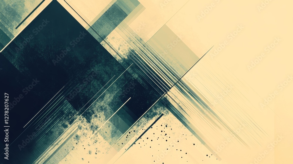 Aufkleber an abstract composition with intersecting lines and geometric shapes