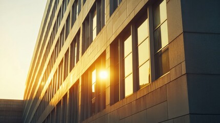Fototapeta premium Federal Reserve building with sunset lighting. Featuring financial regulation and fiscal oversight