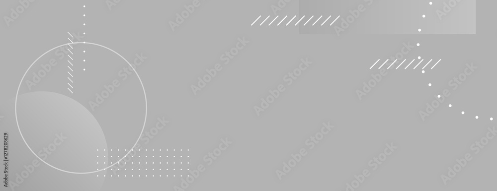 Poster gray background with geometric shapes. the background is minimalist, featuring gray circles and line