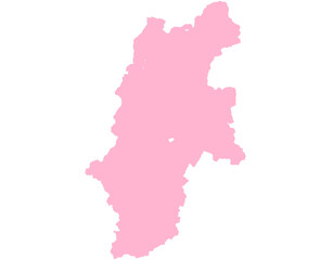 長野県　地図　ピンク　イラスト