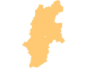 長野県　地図　オレンジ　イラスト