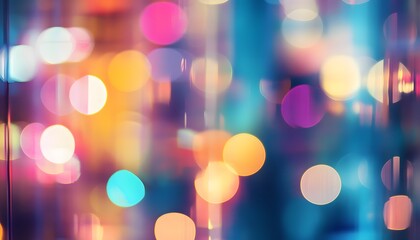 Obraz premium Abstract background of vibrant bokeh light patterns in the city