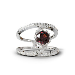 Elegant 3D render of a fashion ring with intricate details and a modern design. Perfect for jewelry...