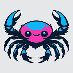 Cute Cartoon Crab with Vibrant Colors