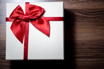 Beautiful red and white gift box