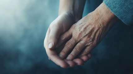 Fototapeta premium Elder abuse awareness raised in a quiet study with a senior and social worker. Featuring understanding and protection