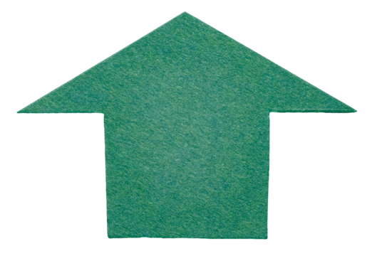 Green isolated cut out paper cardboard arrow direction sign pointing up with texture and rough edges png transparent background design element