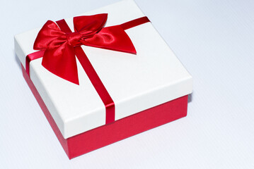 Beautiful red and white gift box
