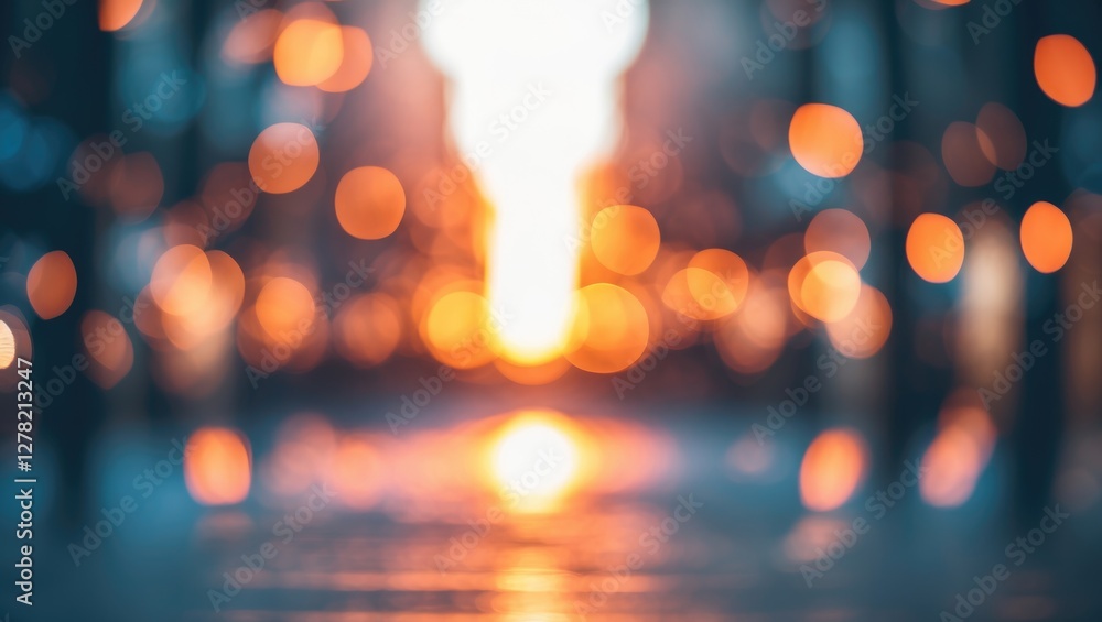 Poster soft bokeh effect with warm tones creating an abstract background for artistic and creative designs