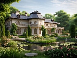 A Classic French Manor Surrounded by Lush Gardens