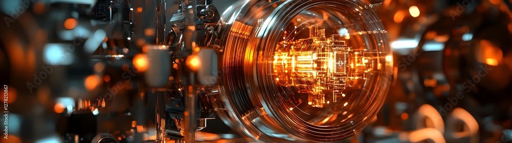 Poster Glowing Futuristic Motherboard in Abstract Digital Background  High tech Circuit Board with Intricate Patterns and Illuminated Microchips  Concept of Intelligence Technology and Innovation