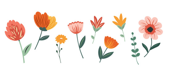 Flowers set, collection, design elements