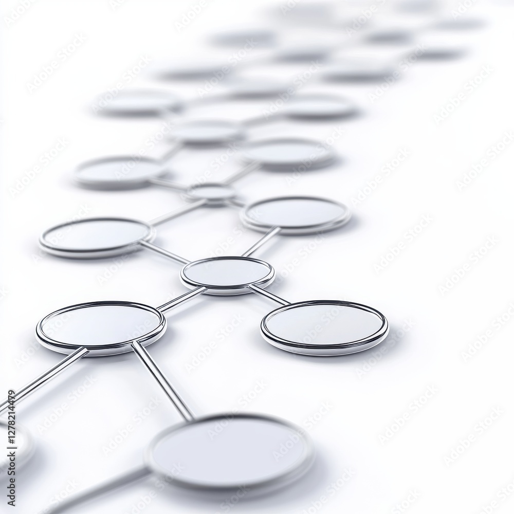 Poster a minimalist representation of interconnected circles, symbolizing networking, collaboration, or dat