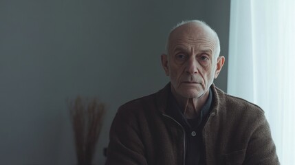 Obraz premium Elder abuse awareness raised in a tranquil study with a caregiver. Featuring protection and trust