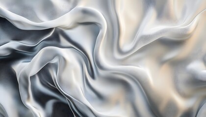 Obraz premium Elegant silver silk fabric softly draped in graceful waves