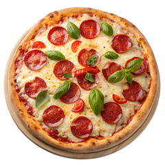 pizza on white background