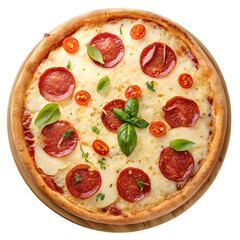 pizza on white background