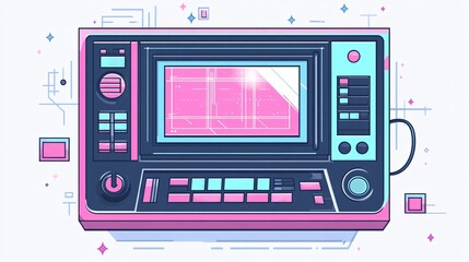Fototapeta premium Retro Computer User Interface with Vaporwave Aesthetic Tabs