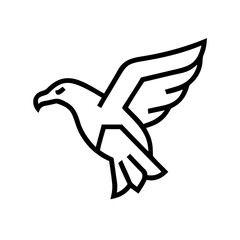 his stylized, graphic illustration showcases a detailed line drawing Line Art Illustration of an Eagle's