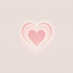 Delicate Heart Design: An elegant heart symbol, rendered with soft lines and a gentle color palette, exudes warmth and affection, perfect for conveying sentiments of love and care.