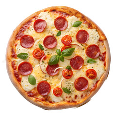 pizza on white background