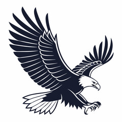 his stylized, graphic illustration showcases a detailed line drawing Line Art Illustration of an Eagle's