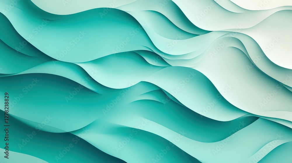 Poster abstract teal wave pattern design background
