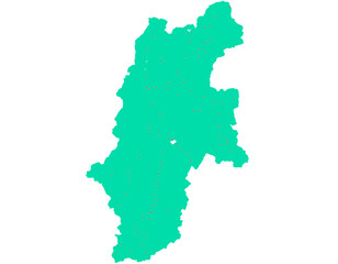 長野県　地図　グリーン　斑点　イラスト