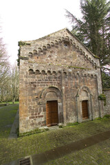 old country stone church in San Leonardo de Siete Fuentes. Montiferru (Oristano) Santulussurgiu,...